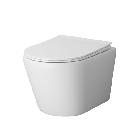 Унитаз подвесной Grossman Fly GR-4478MS белый матовый с сиденьем микролифт безободковый каскадный смыв