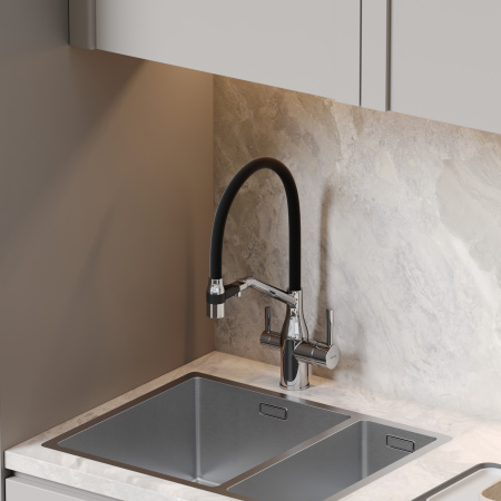 Смеситель для кухни Sancos Orta SC4008CH на мойку хром/черный