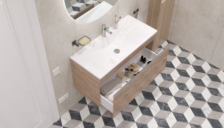 Тумба под раковину Velvex PULSUS tpPUL.100-25 100х40 подвесная цвет коричневый