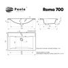 Раковина из искусственного камня Paola Paola Roma 700 70х50 полувстраиваемая цвет белый 1 отверстие под смеситель