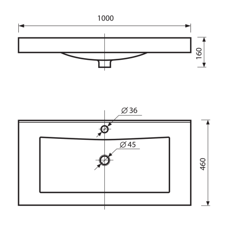 Раковина мебельная из искусственного камня Misty Мисти 100 Р-Мис14100 100х50 накладная цвет белый