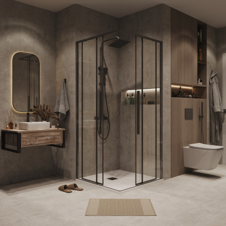 Душевая дверь Grossman Galaxy 1/2.K33.01.90.42.00 90х195 стекло прозрачное профиль графит