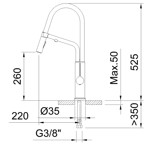 Смеситель для кухни Clever CHEF BLACK 61834 на раковину черный - фото 5