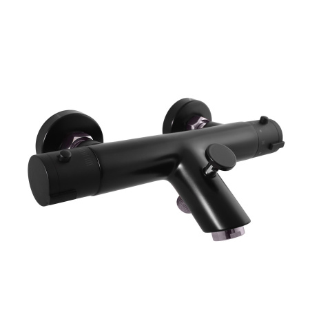 Смеситель для ванны RavSlezak Termo TRM54.5CMAT настенный черный матовый/хром