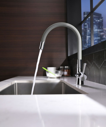 Смеситель для кухни LeMark Comfort LM3075C-Gray на мойку серый/хром - фото 2