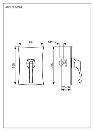 Смеситель для душа Emmevi Ares 76009/ORS встраиваемый в стену брашированное золото