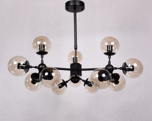 Люстра на штанге Lumina Deco Zodiak (Зодиак) LDP 160-12 BK+TEA - фото 3