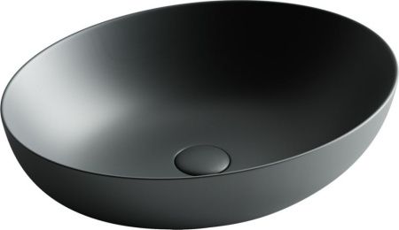 Раковина из сантехнического фарфора Ceramica Nova ELEMENT CN6017MDH 50х40 накладная цвет черный без отверстий под смеситель