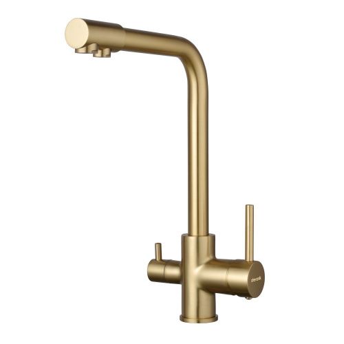 Смеситель для кухни Shevanik S328G на мойку золотой сатин - фото 2