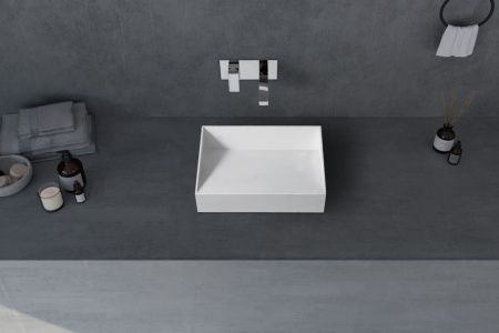 Раковина из искусственного камня Abber STEIN AS2623 60х40 накладная цвет белый без отверстий под смеситель