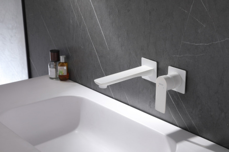 Смеситель ABBER Weiss Insel AF8082FW встраиваемый в стену белый матовый