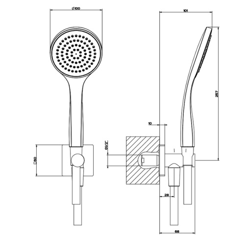 Душевой гарнитур Gessi Emporio shower 47323#149 на стену никель - фото 2