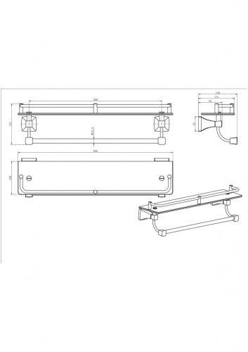 Полотенцедержатель CeramaLux DOMINO 95411 - фото 2