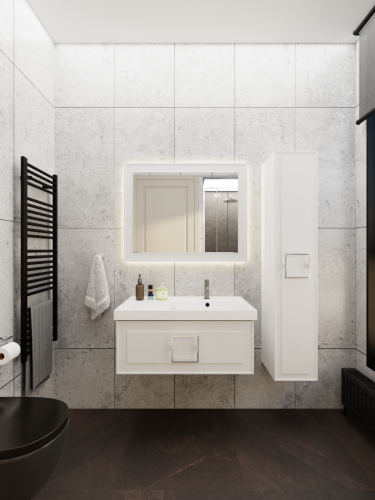 Тумба с раковиной La Fenice CUBO NFNC-01-CUB-B-90-3-90R 91х36х49 подвесная цвет белый - фото 4