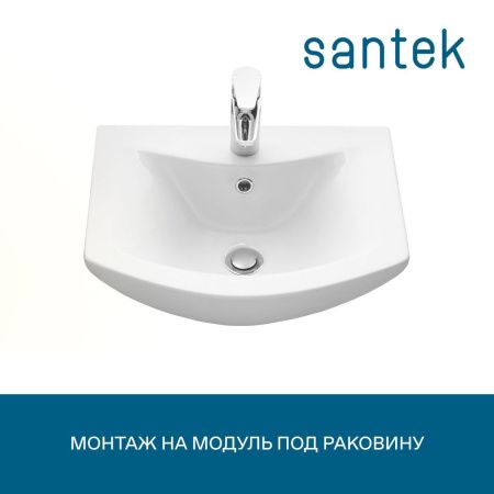 Раковина из сантехнического фарфора Santek Балтика WH501701 50х40 накладная цвет белый
