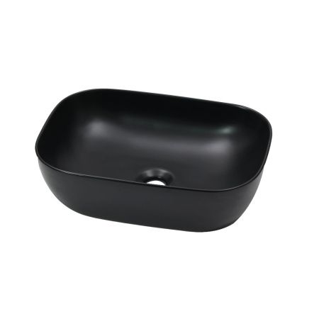 Раковина из сантехнического фарфора Melana 320328MB-805 50х30 накладная цвет черный без отверстий под смеситель