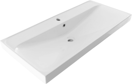 Раковина керамическая Aquanet Flash 00333270 102х47 полувстраиваемая цвет белый 1 отверстие под смеситель