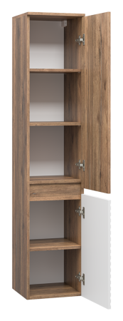 Шкаф-пенал Brevita Dakota DAK-050350-19/01П 40х170 подвесной цвет белый/коричневый