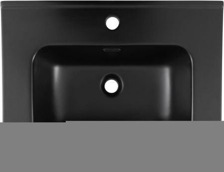 Раковина керамическая Aquanet Flat 00329253 60х50 полувстраиваемая цвет черный 1 отверстие под смеситель