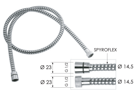 Душевой шланг Remer 334CNNC150brass хром