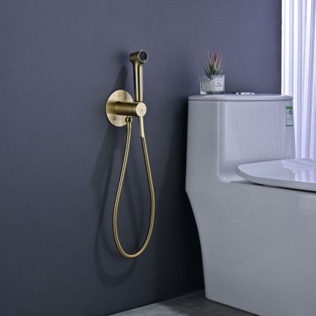Гигиенический душ со смесителем Rose R235G золото