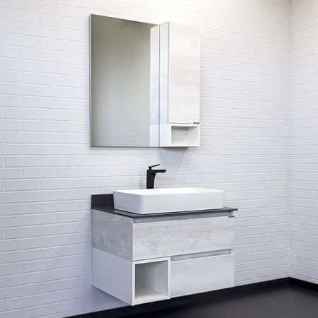 Тумба с раковиной Comforty Прага 00-00014831CF 80х50 подвесная цвет серый