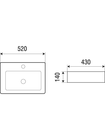 Раковина из сантехнического фаянса WeltWasser WW SK 10000003880 50х40 накладная цвет белый 1 отверстие под смеситель