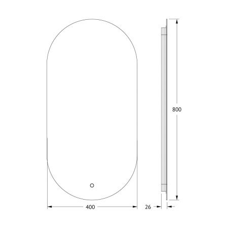Зеркало с подсветкой Defesto OPTI DF 2902S 40х80 подвесное