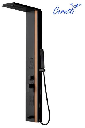 Душевая панель Cerutti SPA CT10400 настенная цвет черный