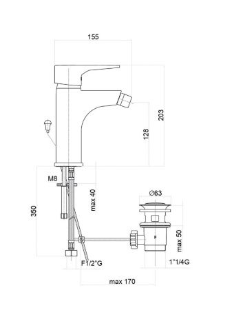 Смеситель Fiore 73CR7330 на биде хром