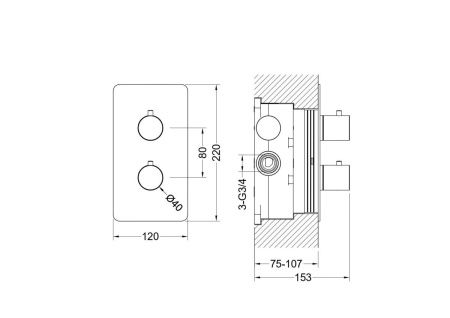 Смеситель для душа Aquatek ЕВРОПА AQ1391CR встраиваемый в стену хром с термостатом
