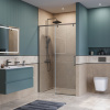 Душевая дверь BelBagno SOFT CLOSE-1 SOFT_CLOSE-1-BF-1-110-C-GM 110х200 стекло прозрачное профиль оружейная сталь