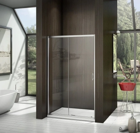 Душевая перегородка Good Door LATTE ЛА00010 130х185 стекло прозрачное профиль белый