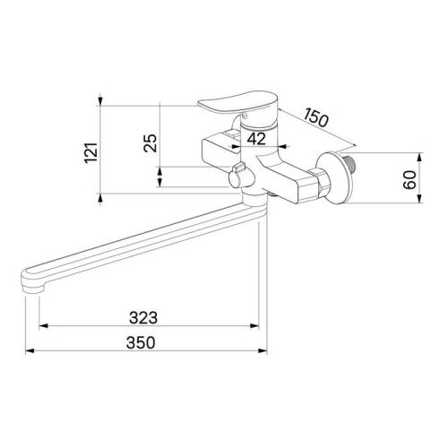 Смеситель для ванны Milardo Demi DEMSB00M10 настенный хром - фото 2
