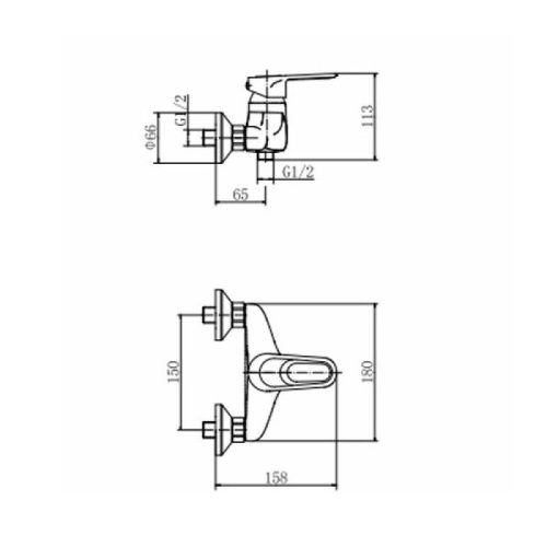Смеситель для ванны и душа Fashun A2004 настенный хром - фото 3