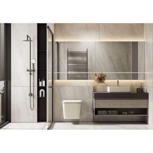 Унитаз подвесной Abber Rechteck AC1201MBE бежевый с сиденьем микролифт безободковый каскадный смыв - фото 5