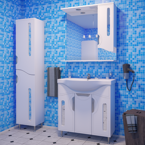 Зеркало-шкаф Stella Polar Сильва SP-00000206 80х15х80 подвесной цвет белый - фото 3