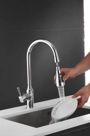 Смеситель для кухни Shevanik S163 на мойку хром