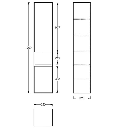 Шкаф-пенал Kerama Marazzi PLAZA PLB.M.170\WHT.V 35х32х170 подвесной - фото 2
