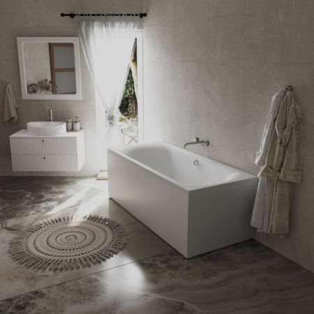 Ванна акриловая 1MarKa ESMA 01эсм1880 180х80 пристенная прямоугольная без каркаса