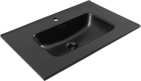 Раковина керамическая Aquanet Flat 00329254 71х47 полувстраиваемая цвет черный 1 отверстие под смеситель