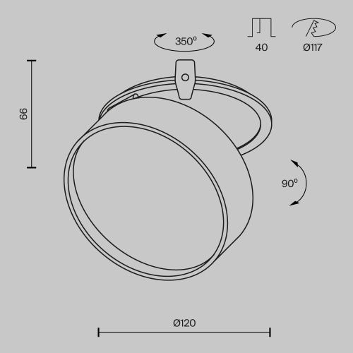 Светильник встраиваемый Maytoni Technical Onda DL024-18W3K-B - фото 2