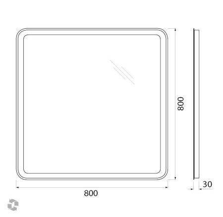Зеркало с подсветкой BelBagno Marino SPC-MAR-800-800-LED-BTN 80х80 подвесное