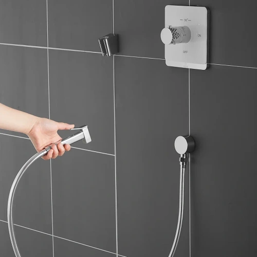 Гигиенический душ со смесителем Rose R105C белый/хром - фото 4