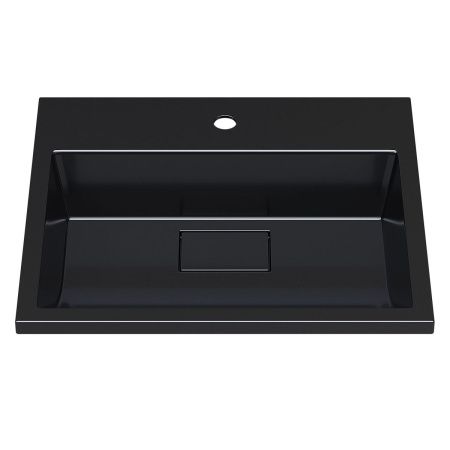 Раковина из искусственного камня Uperwood Barsa 3939193460 50х50 полувстраиваемая цвет черный