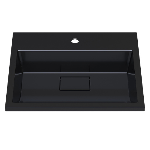 Раковина из литьевого мрамора Uperwood Barsa 3939193460 50х45 полувстраиваемая цвет черный - фото 5
