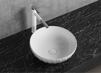 Раковина из сантехнического фарфора Cerutti SPA CR3301B 40х40 накладная цвет белый без отверстий под смеситель