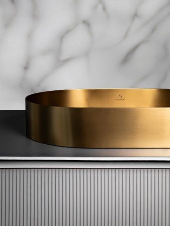 Раковина из нержавеющей стали AltroBagno Eterno AltroBagnoEterno001025OrSp 60х40 накладная цвет золото