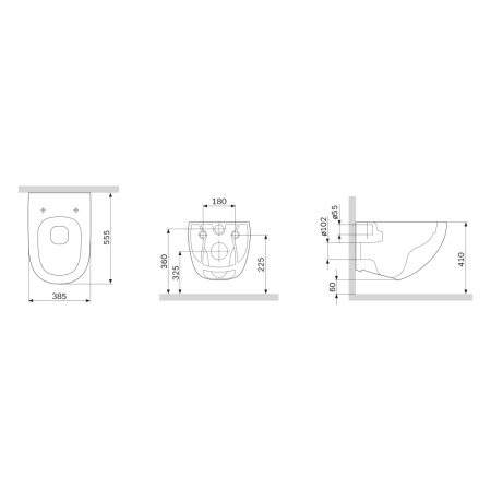 Чаша унитаза подвесная Am.Pm Sensation C301700WH цвет белый глянцевый без сиденья безободковая каскадный смыв