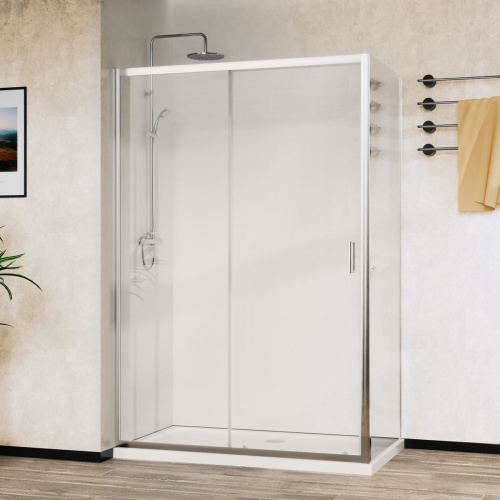 Душевой уголок Vincea City VSR-5CT9011CL 110х90 стекло прозрачное профиль хром глянцевый